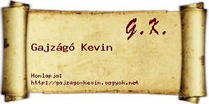 Gajzágó Kevin névjegykártya
