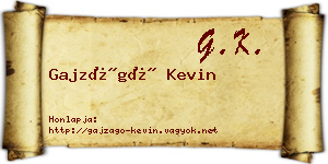 Gajzágó Kevin névjegykártya